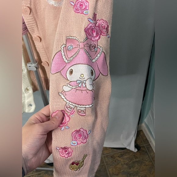 Sanrio My Melody Two Tone Sweater Cardigan Women’s size M - Picture 5 of 12